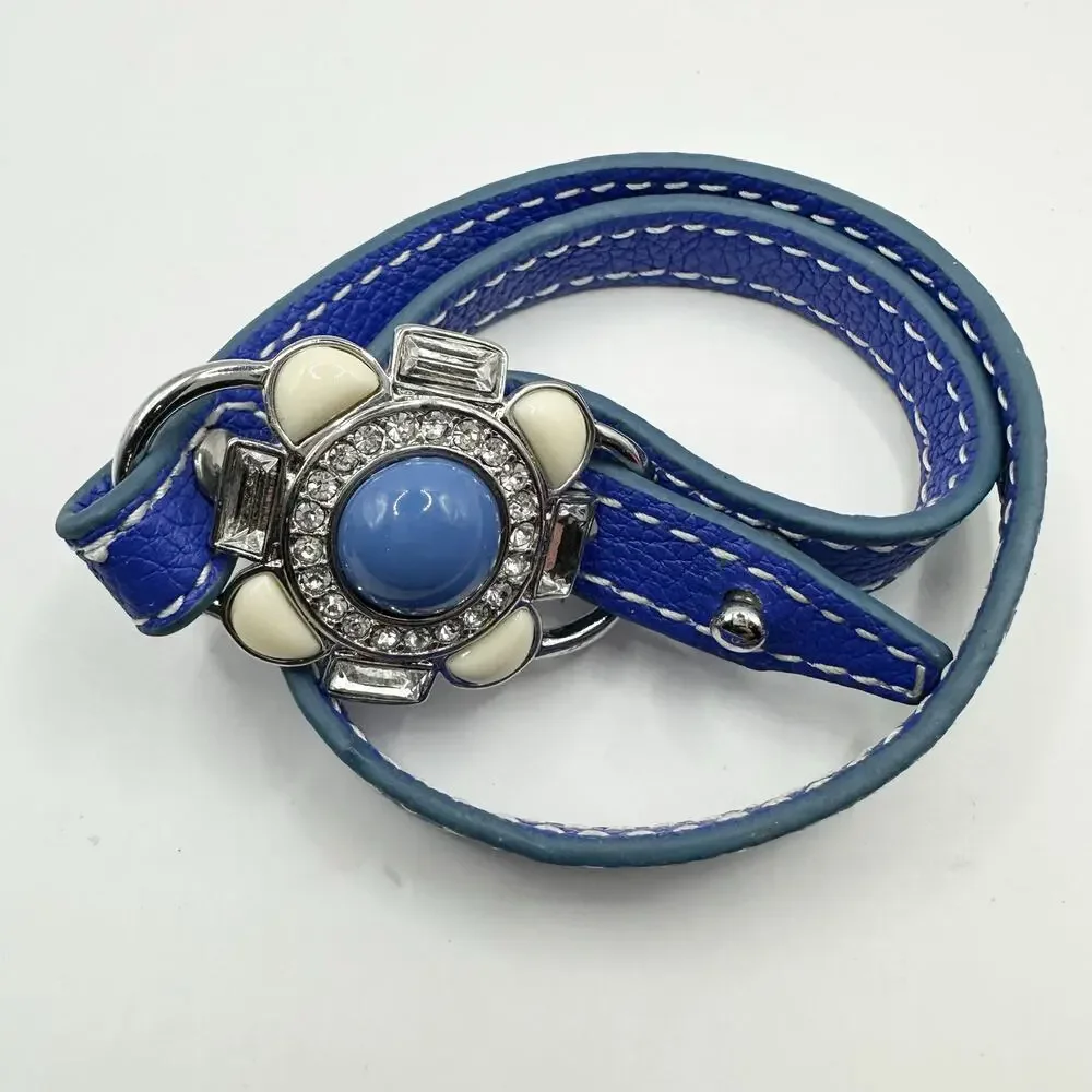 Lia Sophia Under Wraps Floral Wrap Bracelet Lapis Floral faux leather